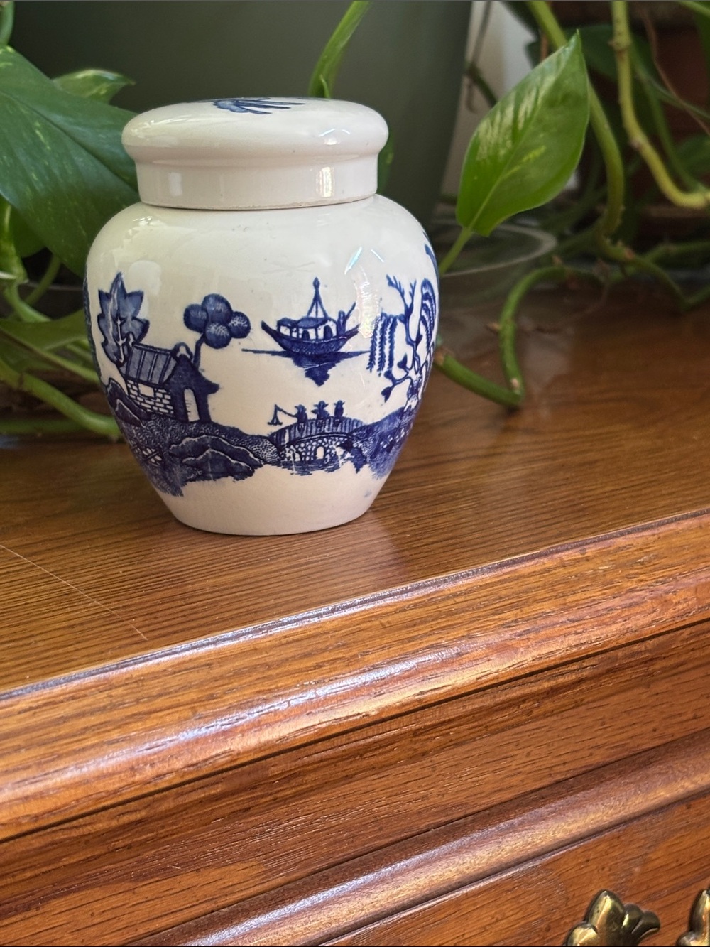 MM Japan Vintage Blue and White Porcelain Ginger Jar